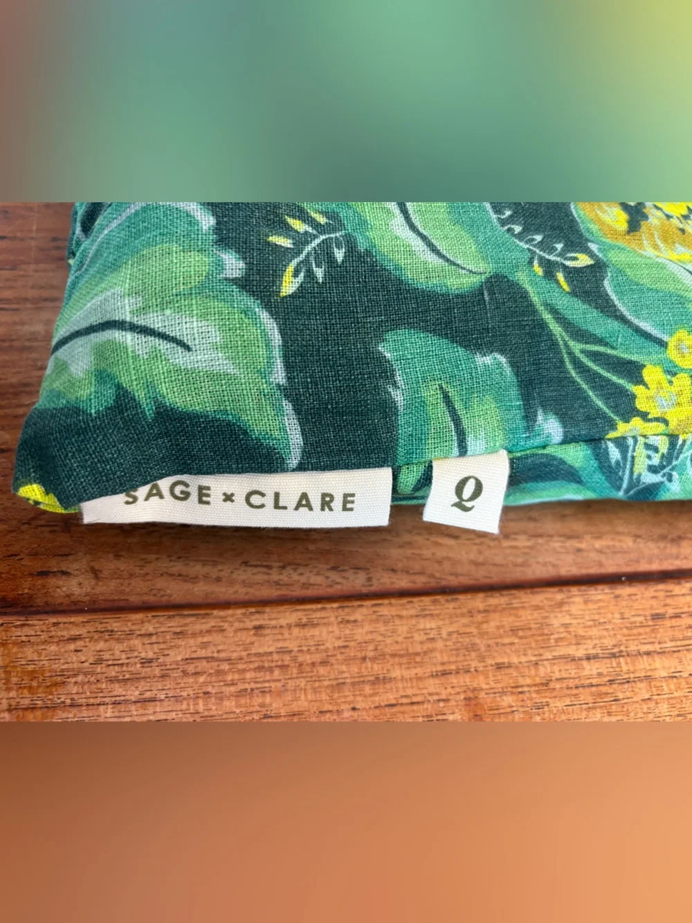 Sage & Clare NWT Margot 100% Linen Flat Sheet - Forest Colorway - Queen
